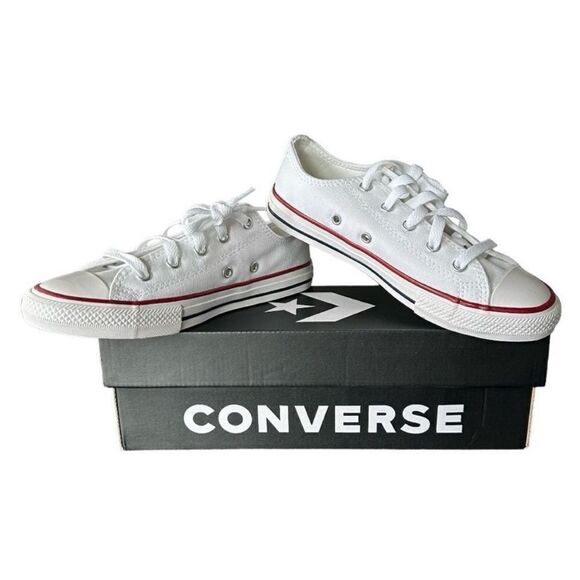 Converse Chuck Taylor All Star OX Optical White Low-Top Sneakers Youth Kids 2.5 - Picture 1 of 9